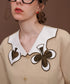 Card Motif Collar Blouse
